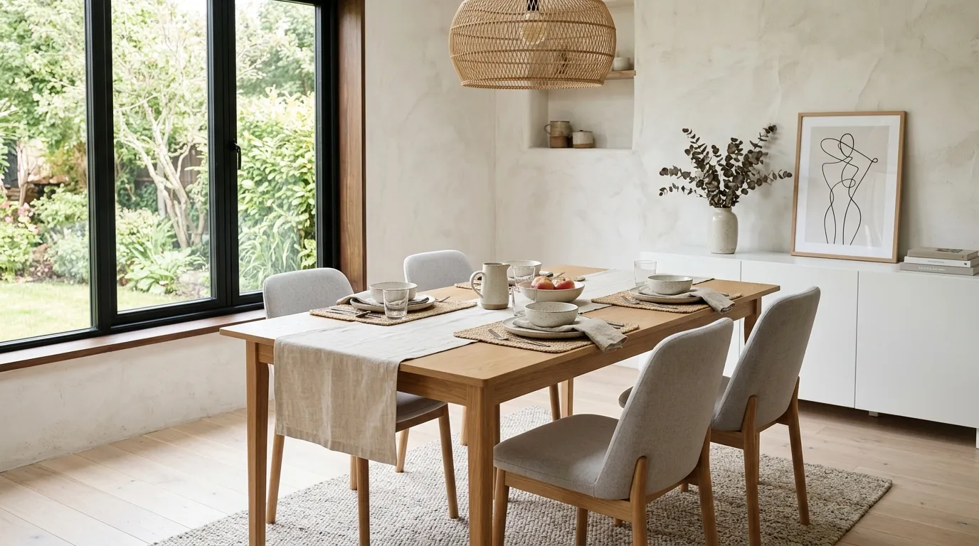 rustic dining room ideas Layered Natural Textures