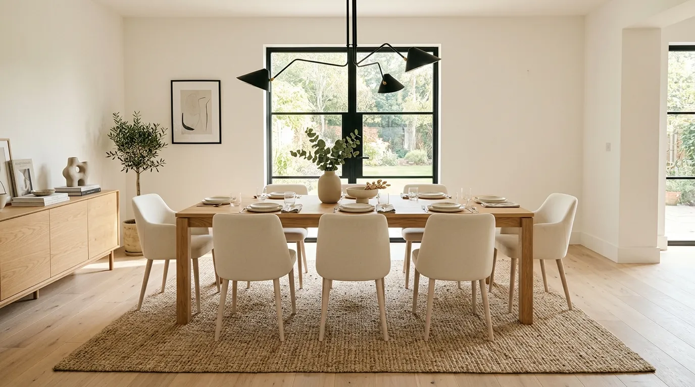 rustic dining room ideas Textured Area Rug