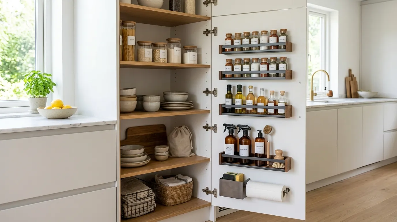 small apartment storage ideas for every room Cabinet Door Racks