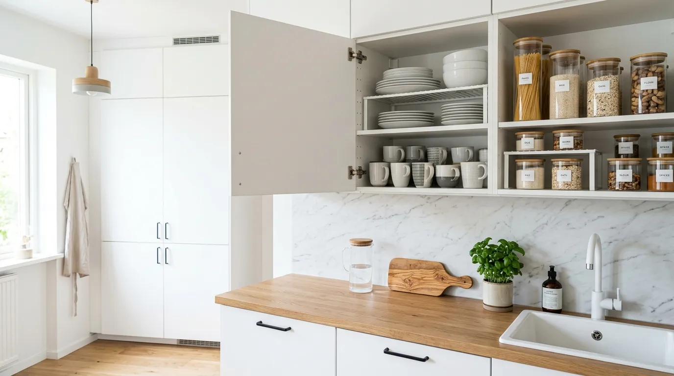 small apartment storage ideas for every room Kitchen Cabinet Risers