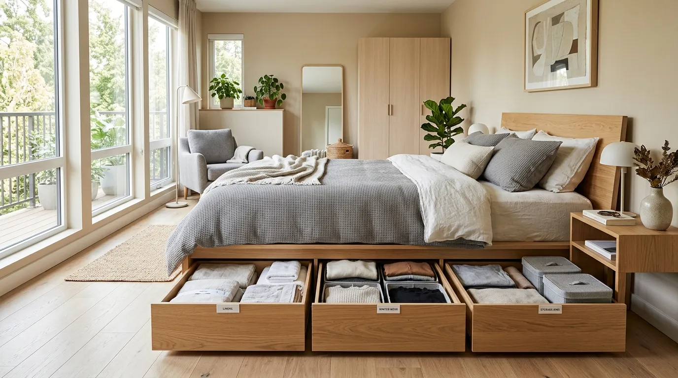 small apartment storage ideas for every room Under-Bed Drawers