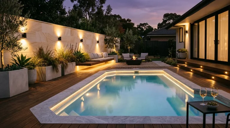 small backyard with pool
