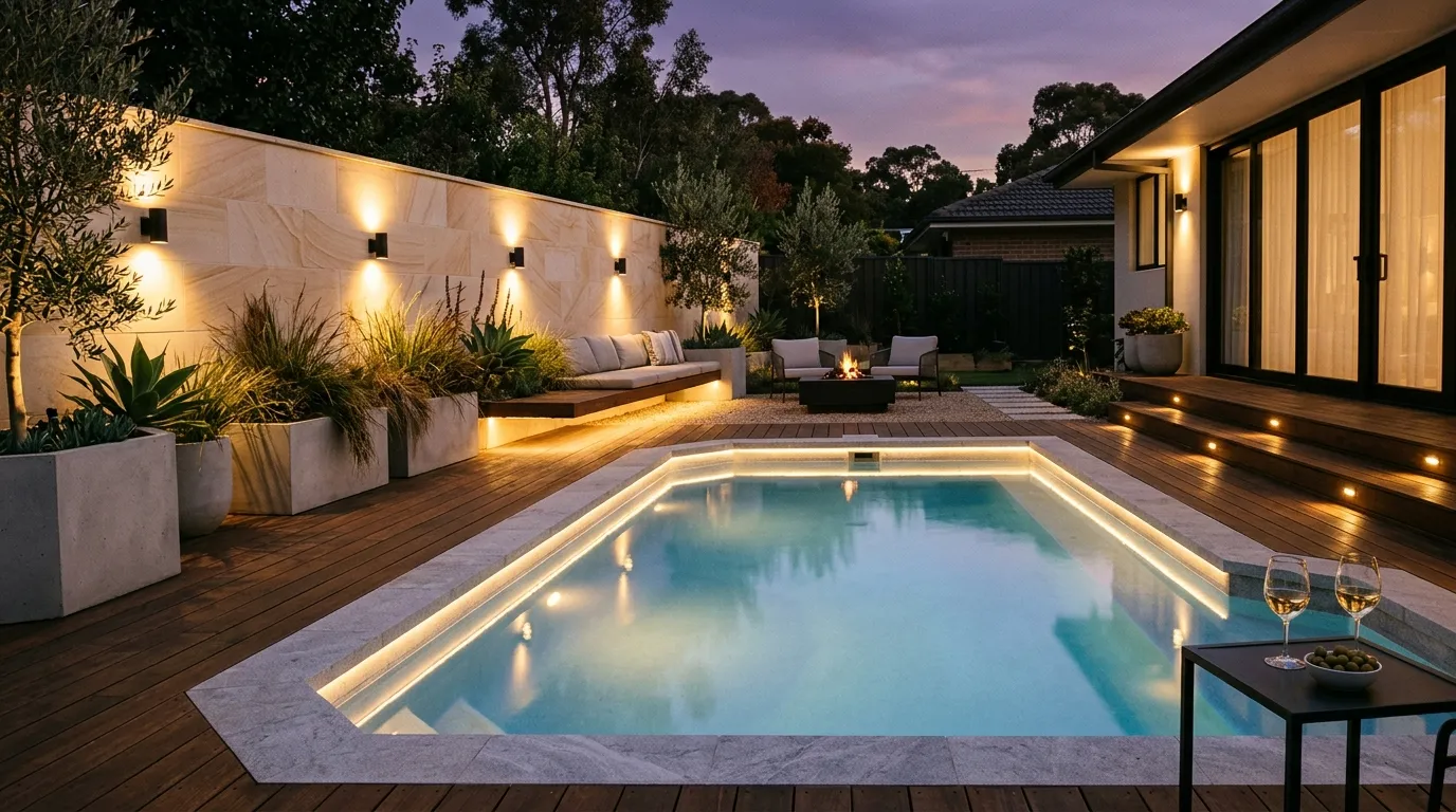 small backyard with pool