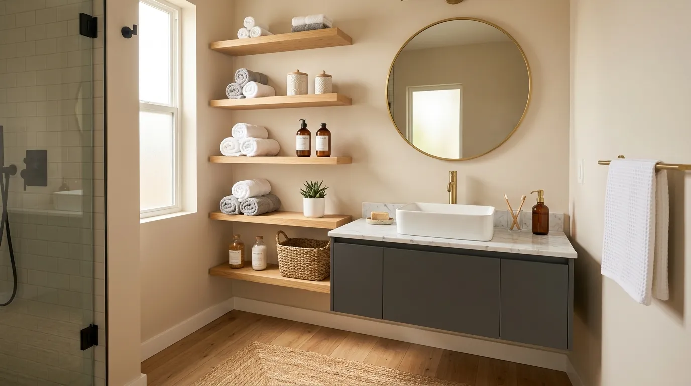 small bathroom decor ideas Wall Mounted Storage