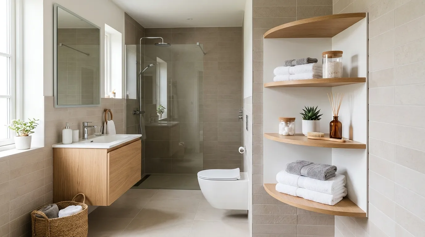 small bathroom storage ideas Corner Storage Solutions