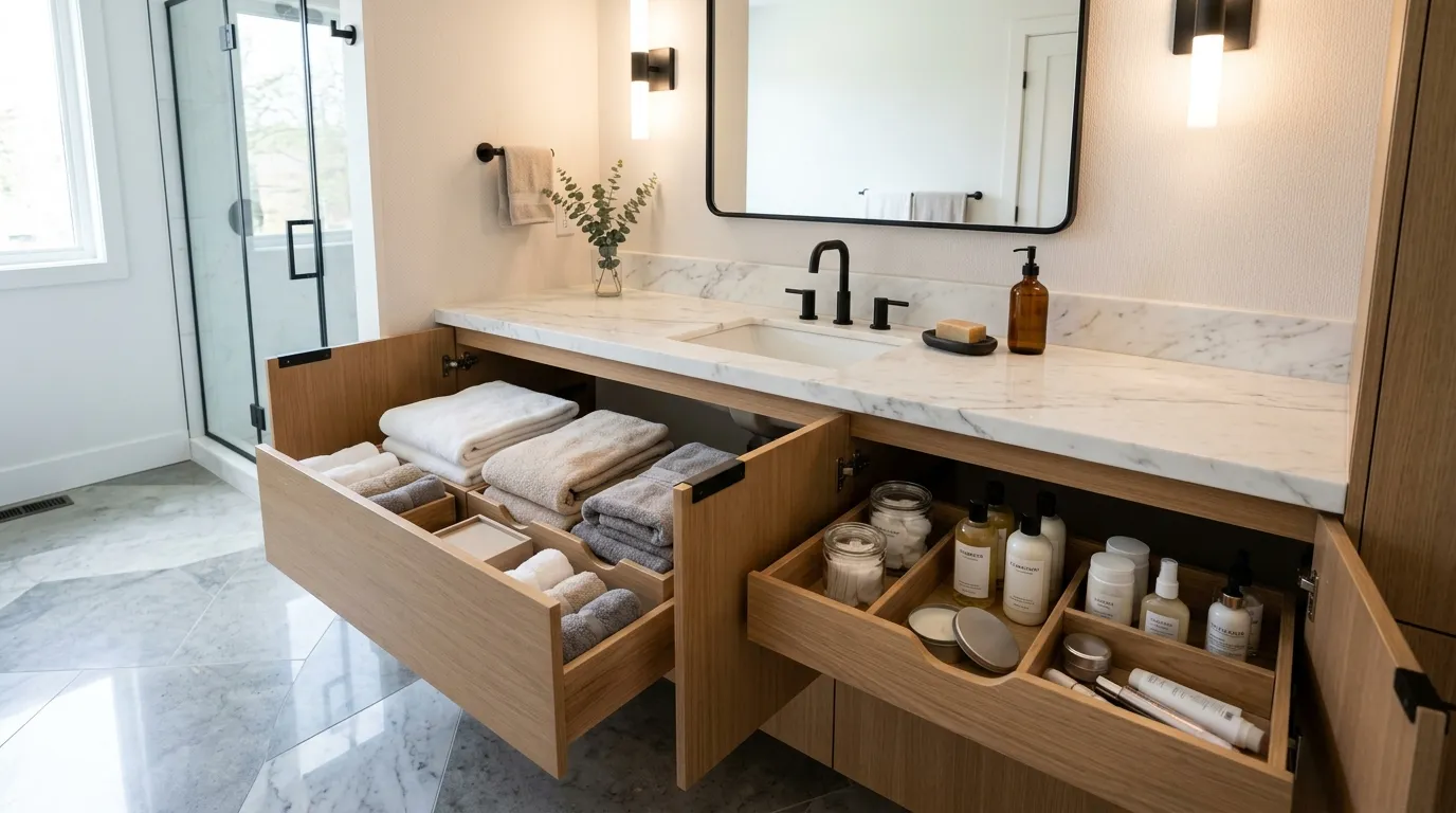 small bathroom storage ideas Under-Sink Storage Drawers