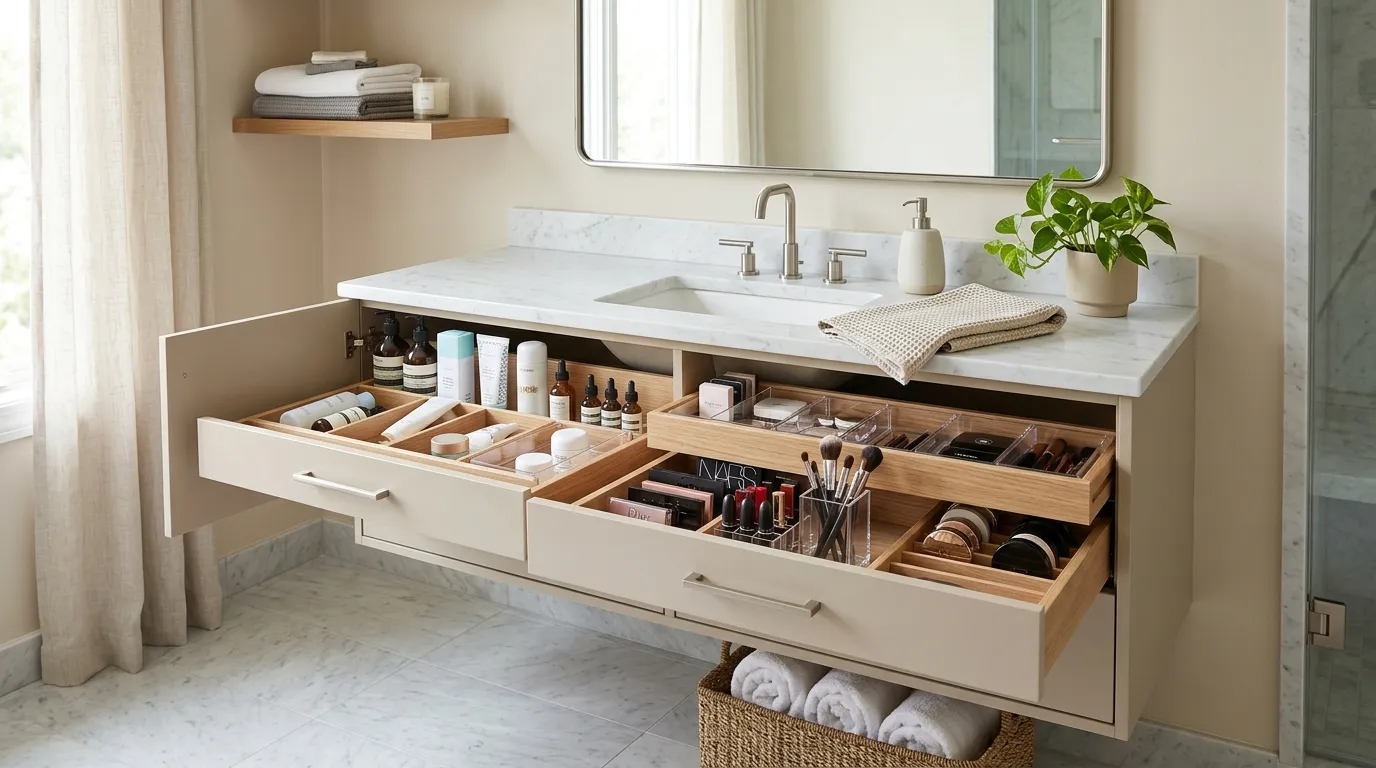small bathroom storage ideas Vanity Drawer Organisers