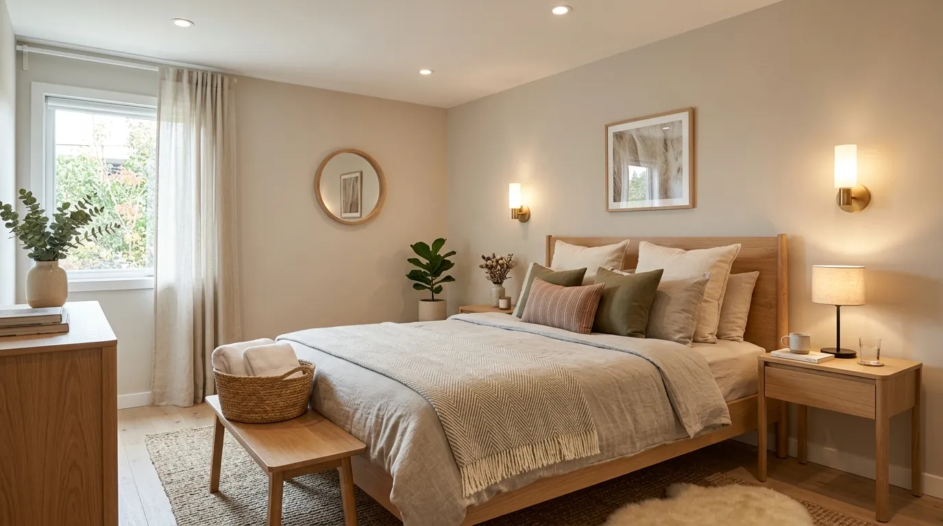small guest room ideas Layered Lighting