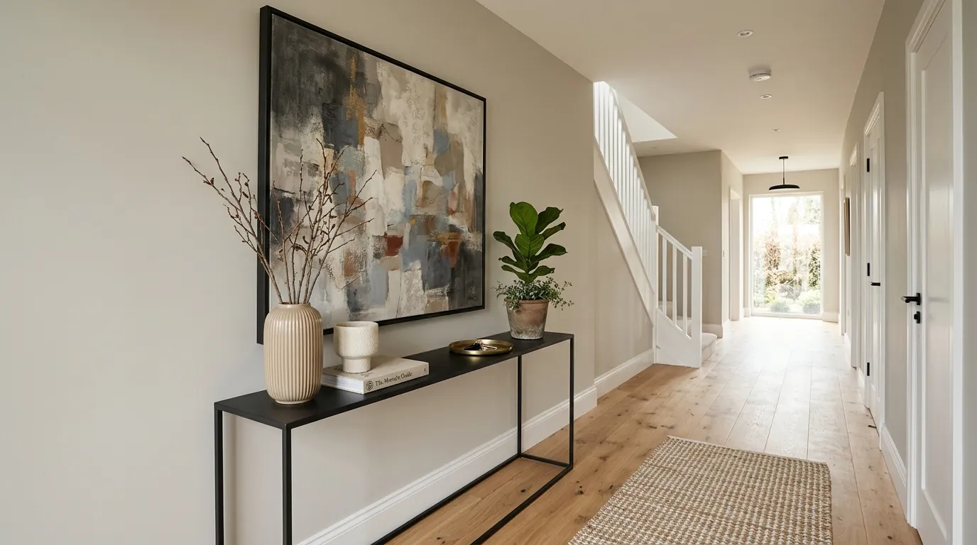 small hallway decorating ideas Oversized Artwork