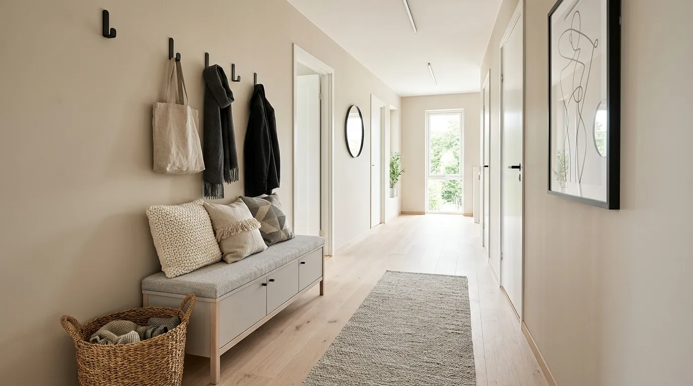 small hallway decorating ideas Slim Storage Bench
