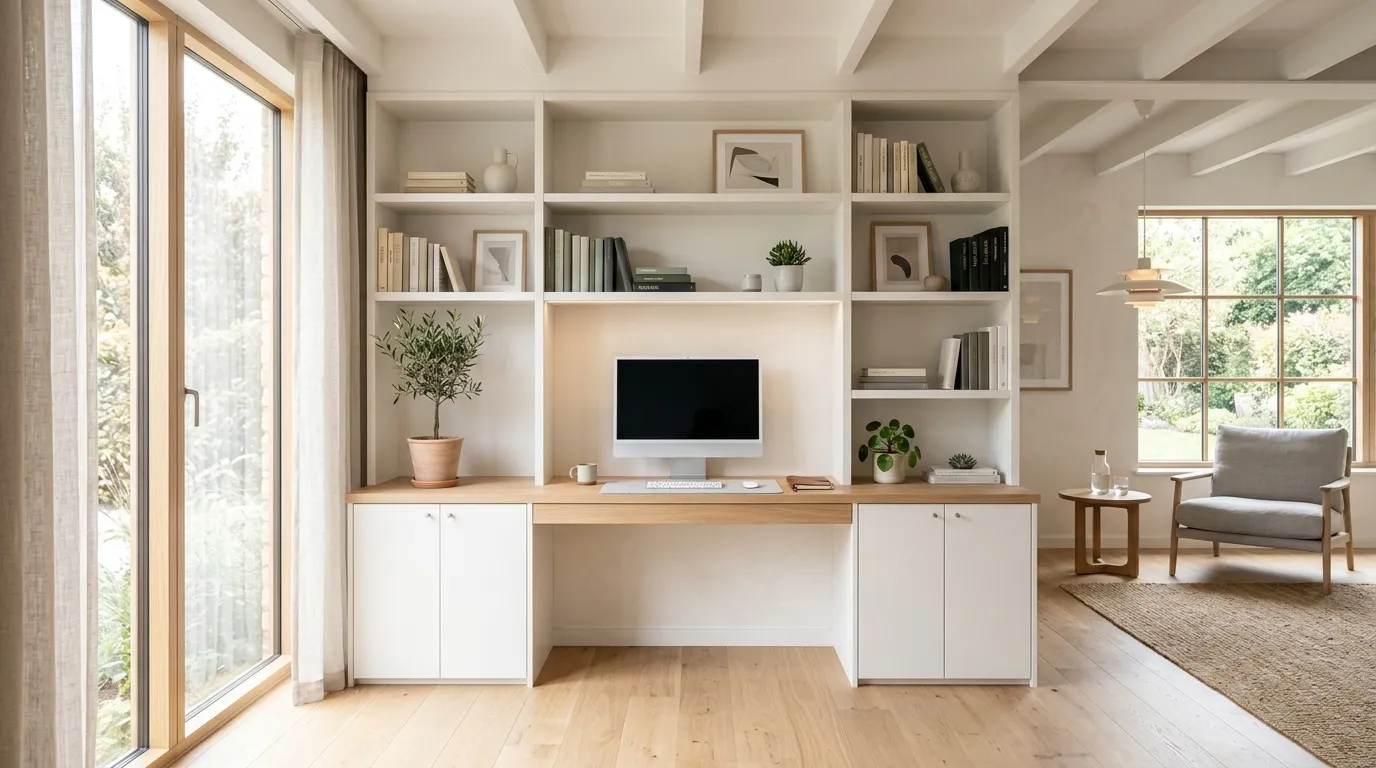 small home office design Built-In Shelving