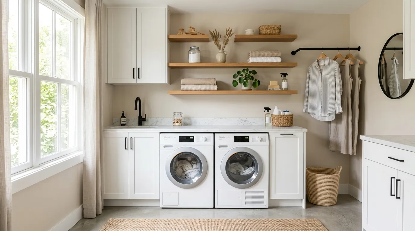 small laundry room ideas Marble Folding Counter