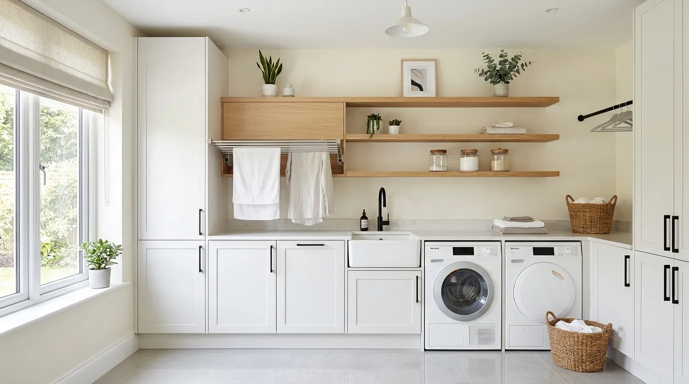 small laundry room ideas Pull-Out Drying Rack