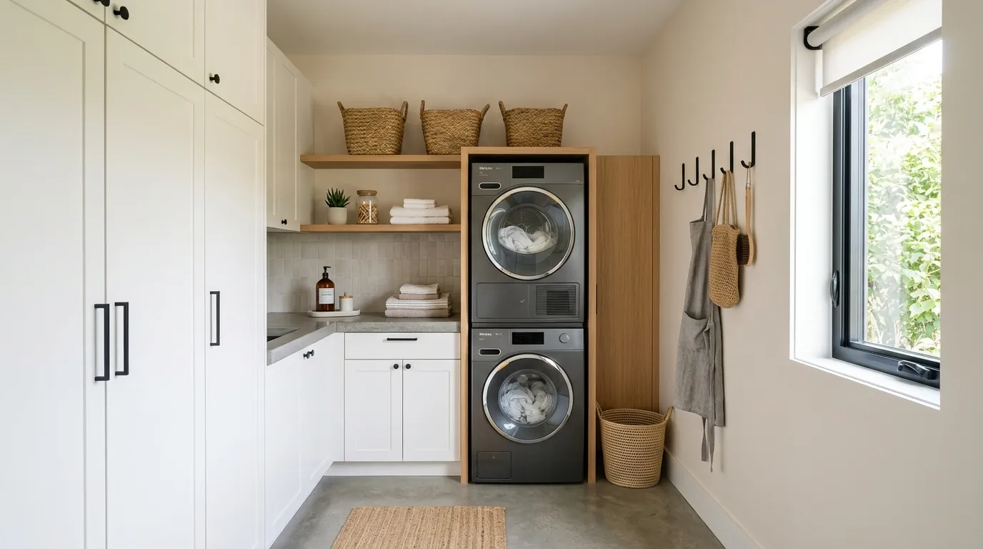 small laundry room ideas Vertical Storage Wall