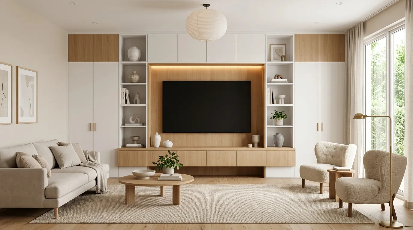 small living room tv stand ideas Built-In Shelving