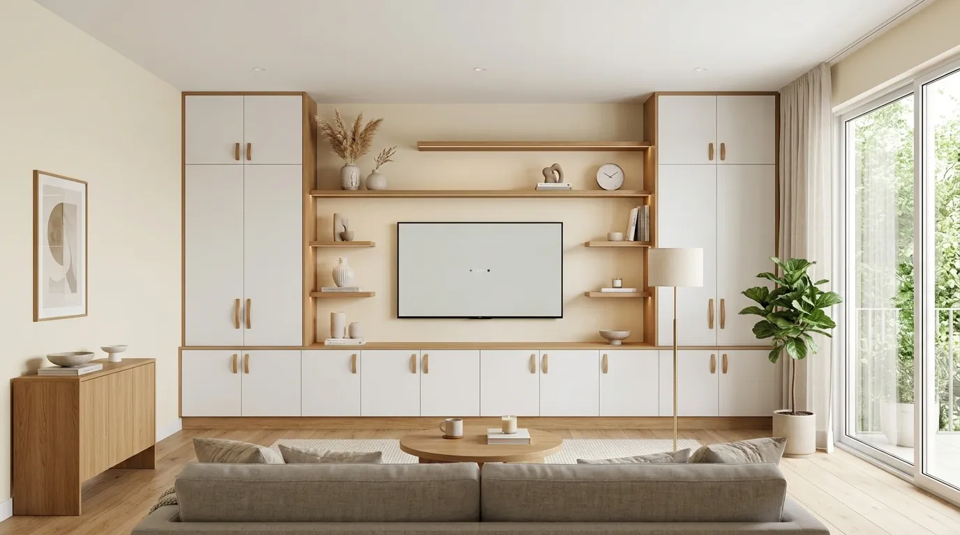small living room tv stand ideas Vertical Storage Wall