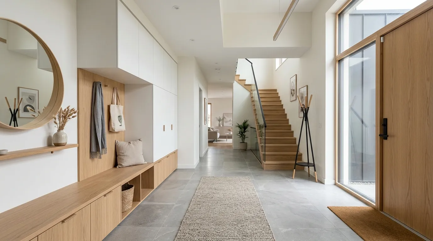 smart entrance hall ideas Overhead Cabinets