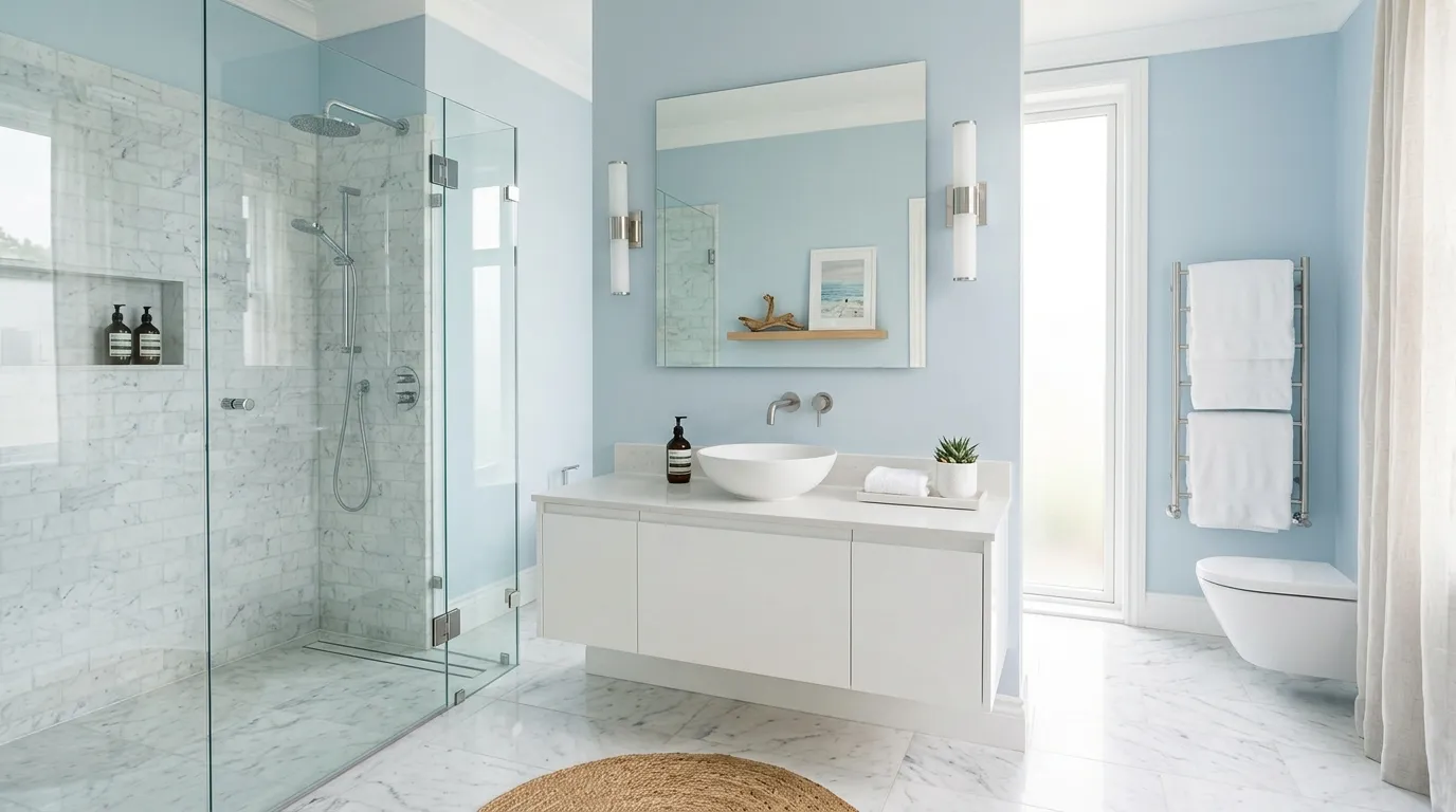 soft blue walls