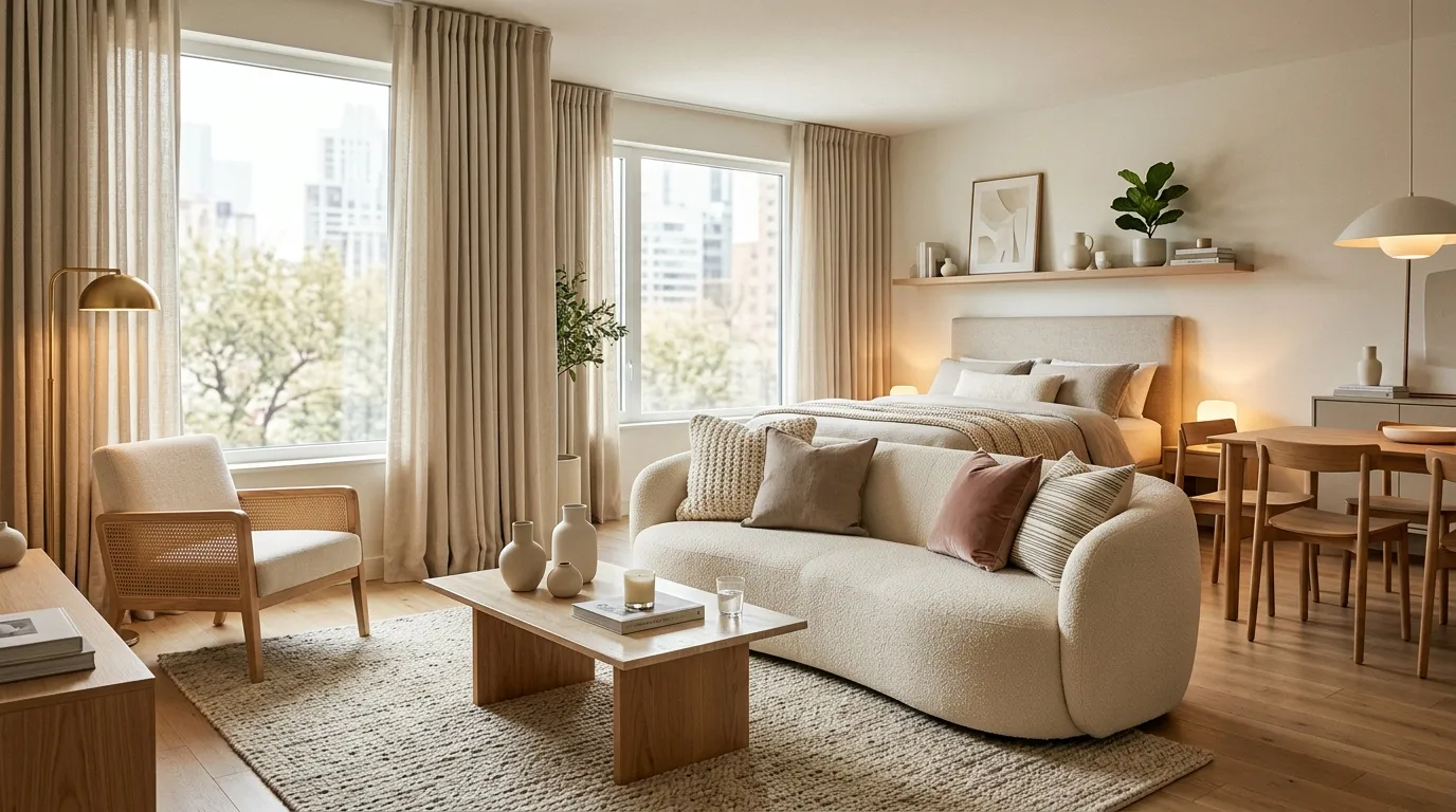 studio apartment ideas Textured Fabrics