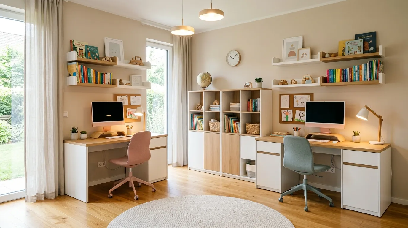 study table designs for kids luxury Dual Workstation Layout