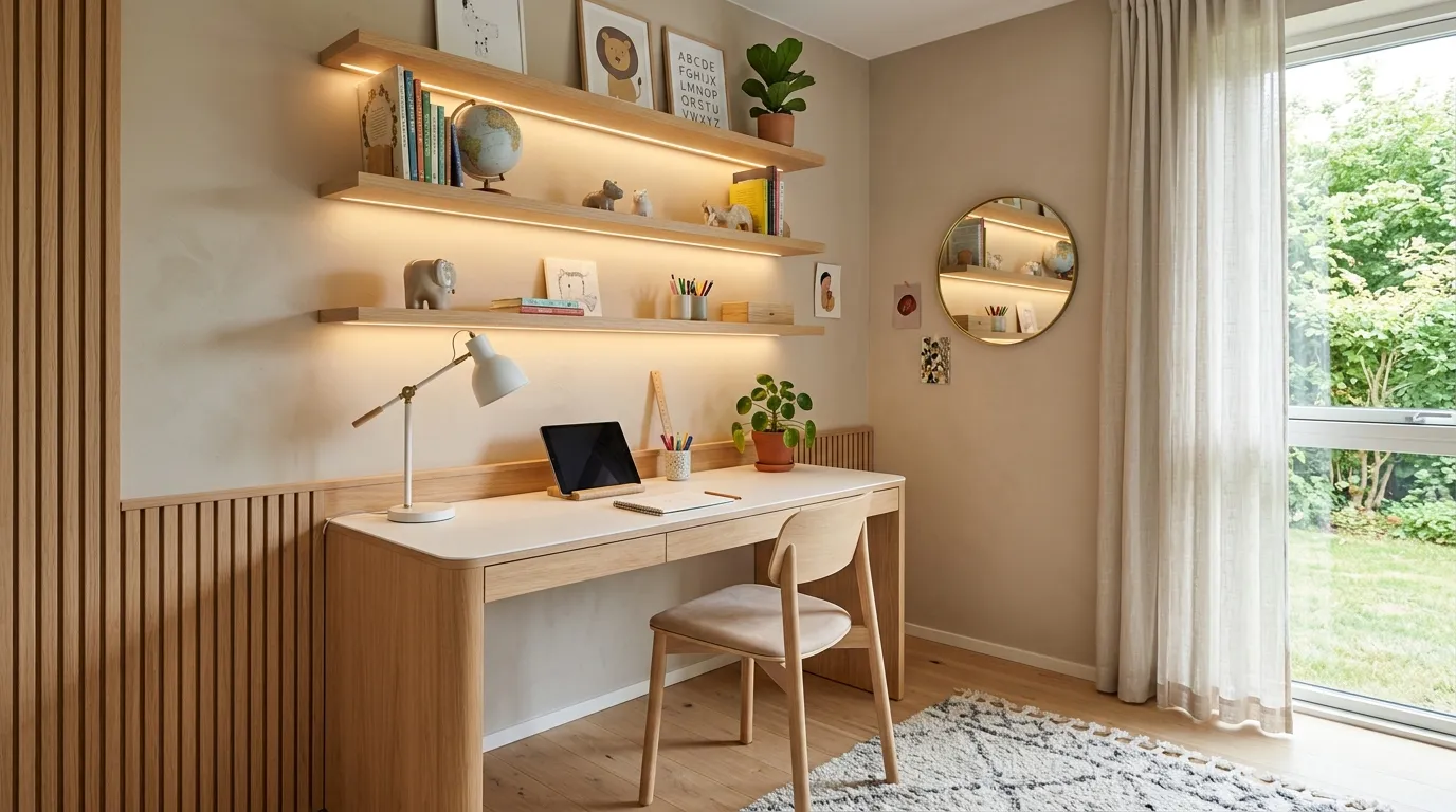 study table designs for kids luxury Soft LED Lighting