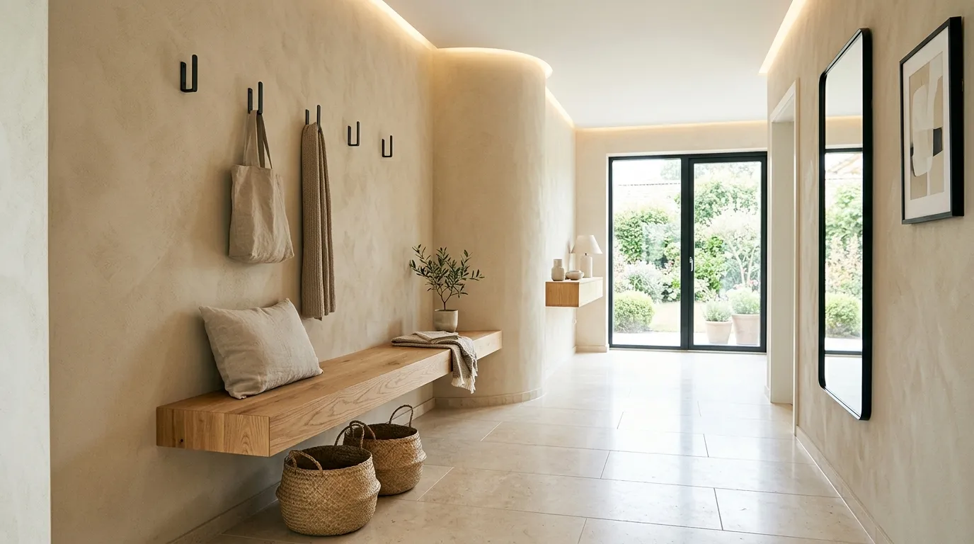 stunning hallway ideas Floating Bench
