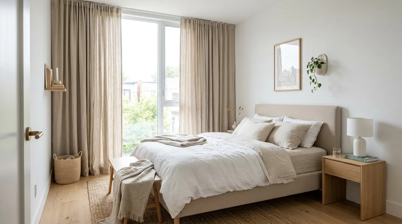 tiny bedroom ideas aesthetic Full Height Curtains