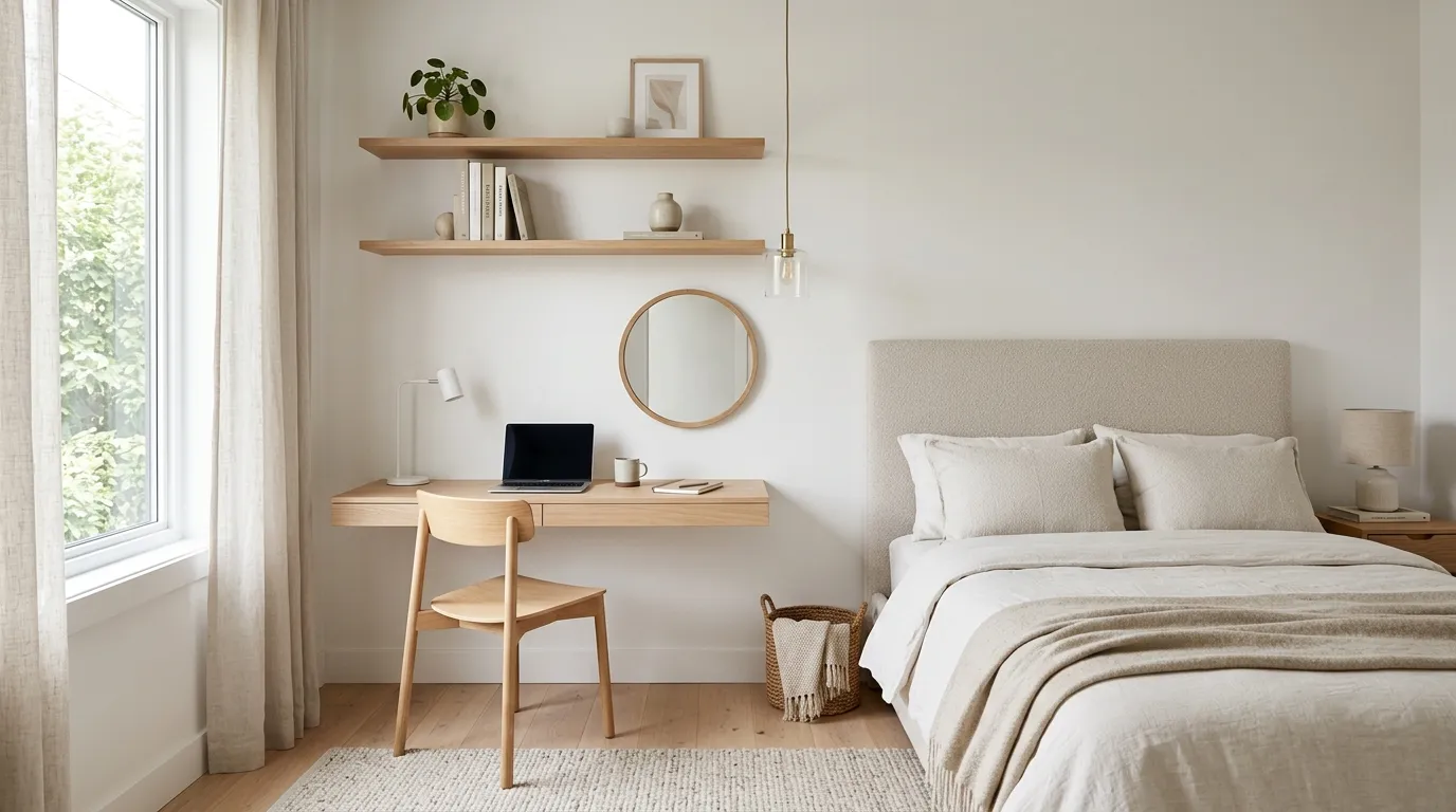 tiny bedroom ideas aesthetic Vertical Wall Shelves