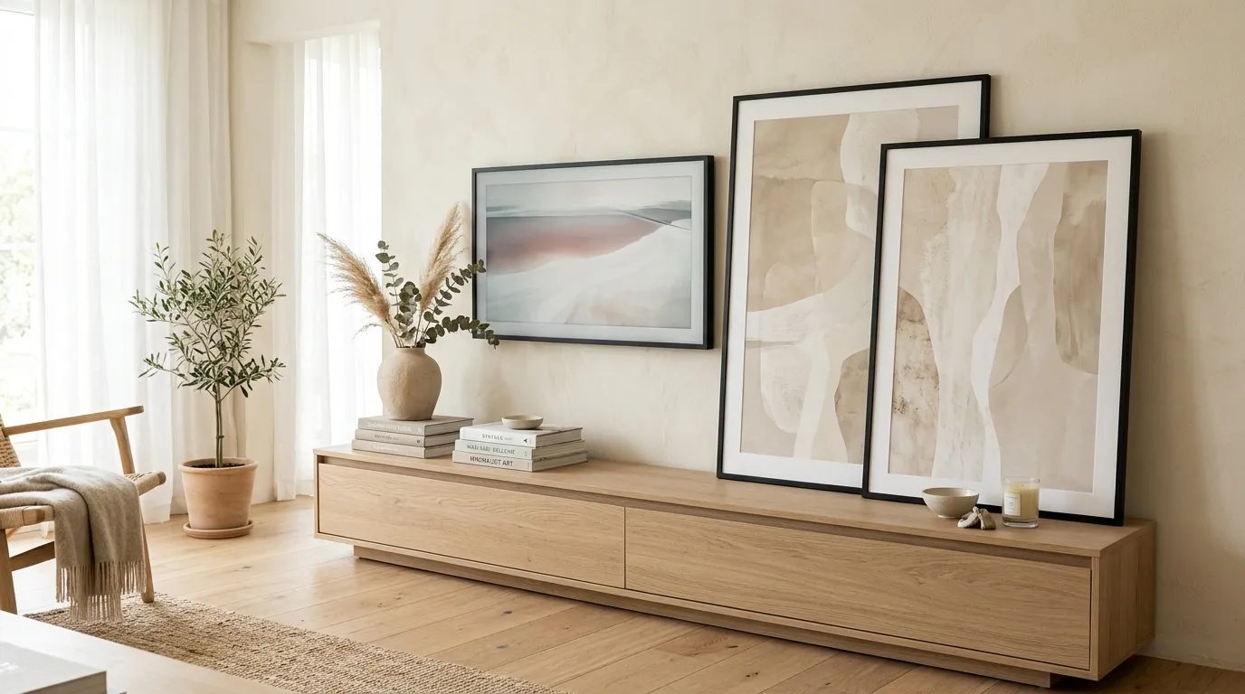 tv stand decor ideas Framed Prints