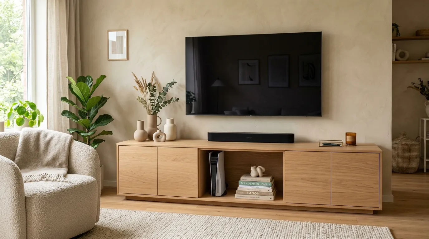 tv stand decor ideas Hidden Storage