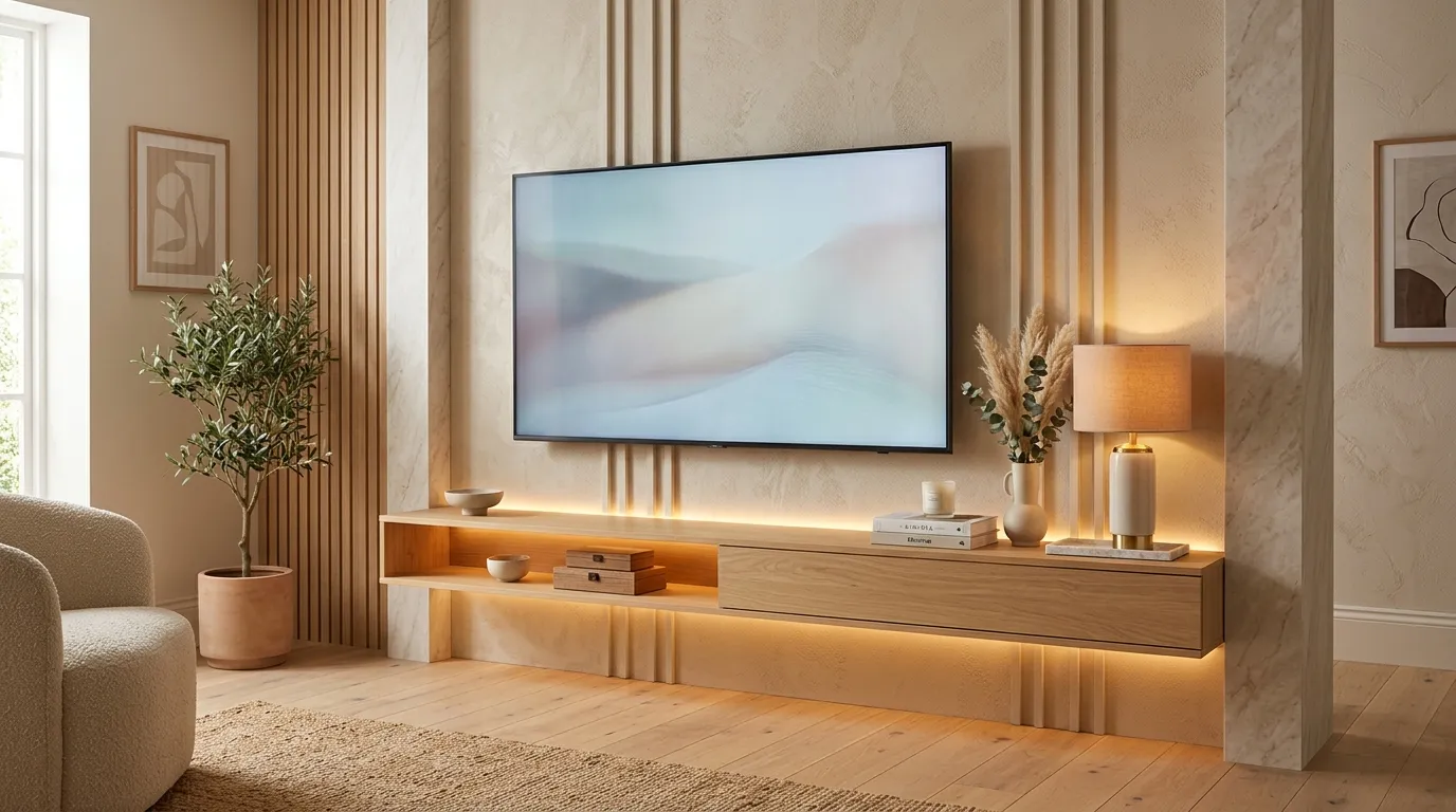 tv stand decor ideas Soft Ambient Lighting