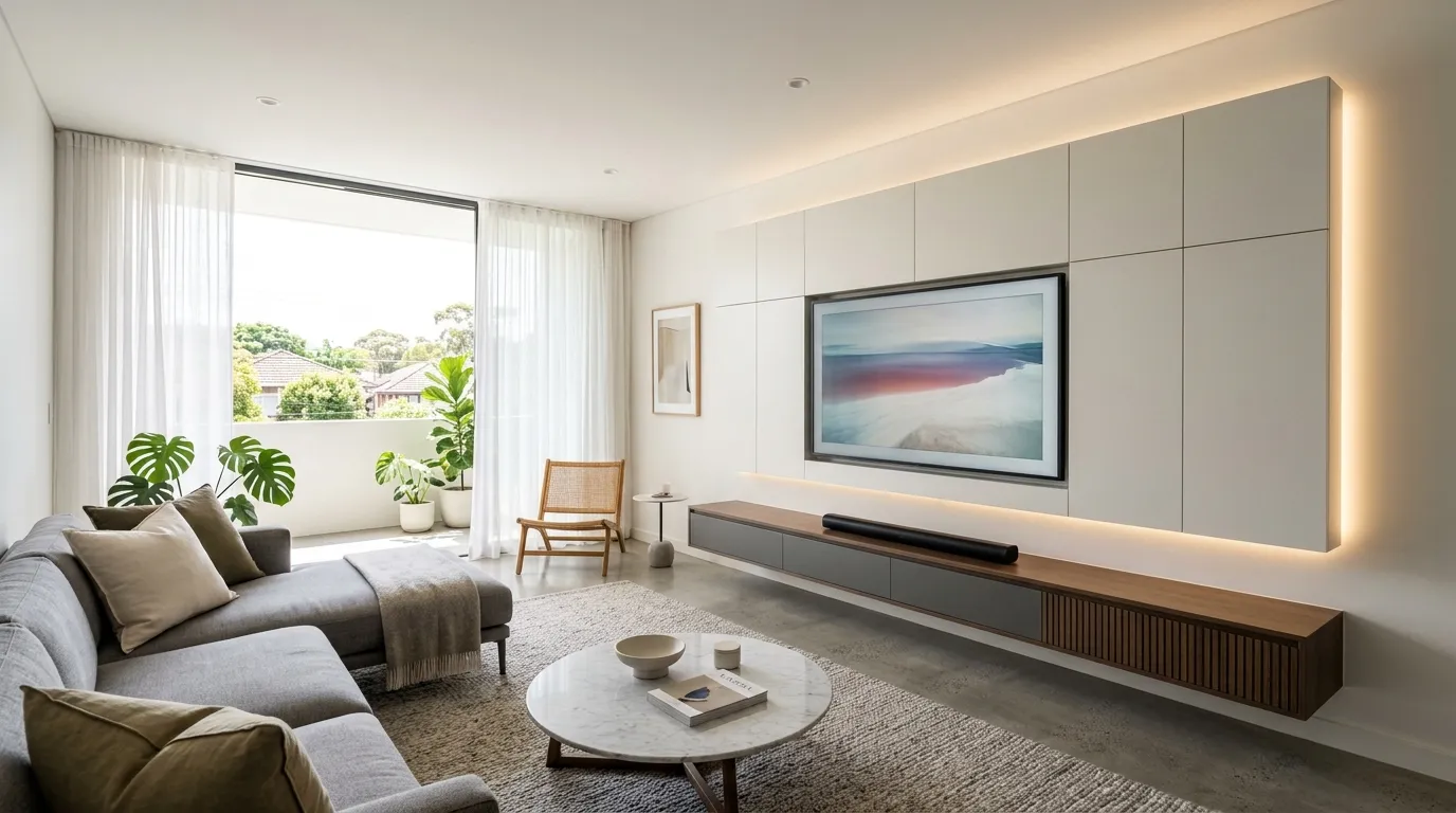 tv wall ideas Hidden Storage Design
