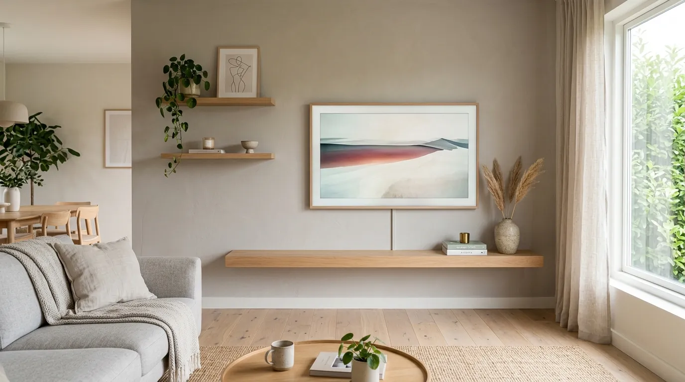 tv wall ideas Minimal Floating Shelves