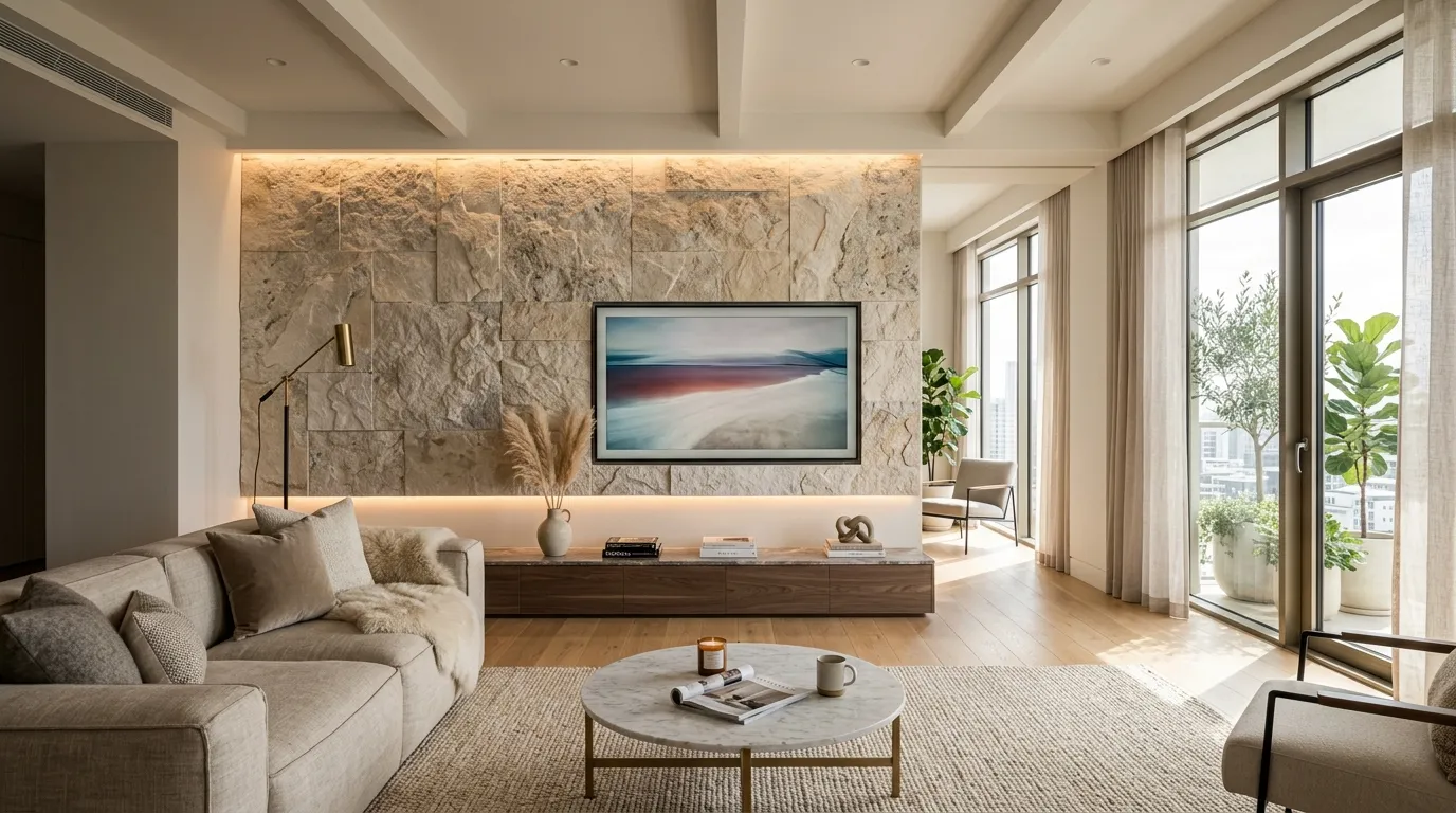 tv wall ideas Textured Accent Wall