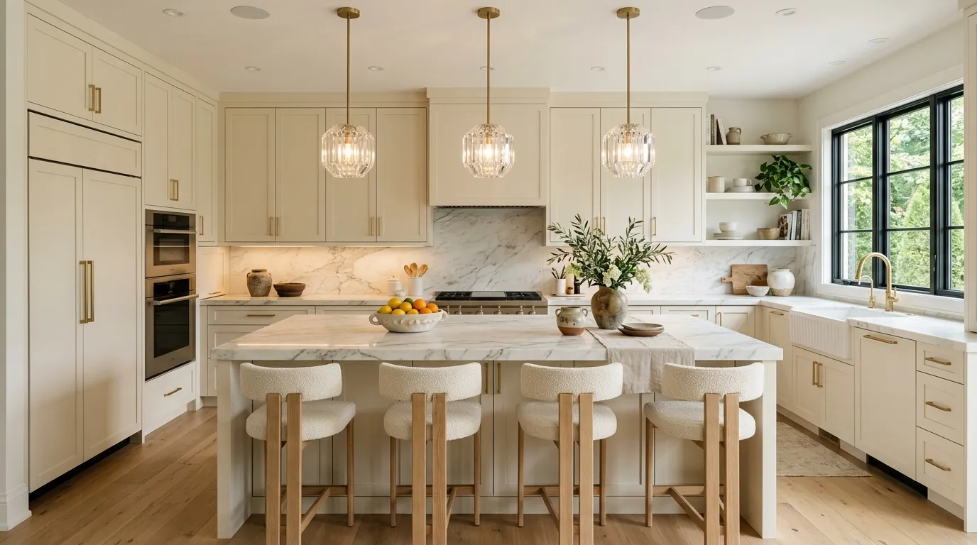unique kitchen lighting over island Crystal Accent Pendants