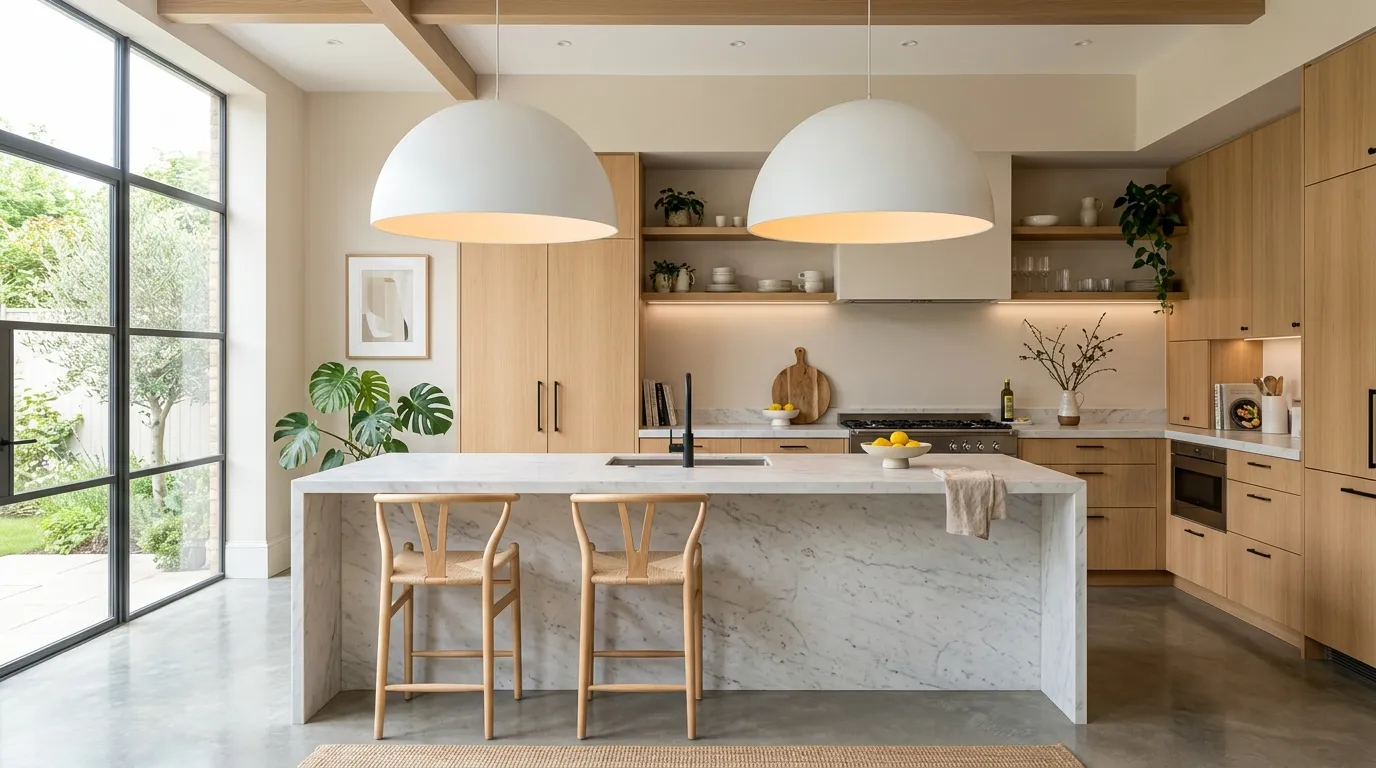 unique kitchen lighting over island Oversized Dome Shades