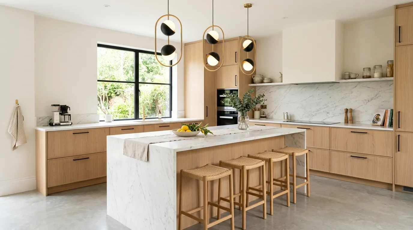 unique kitchen lighting over island