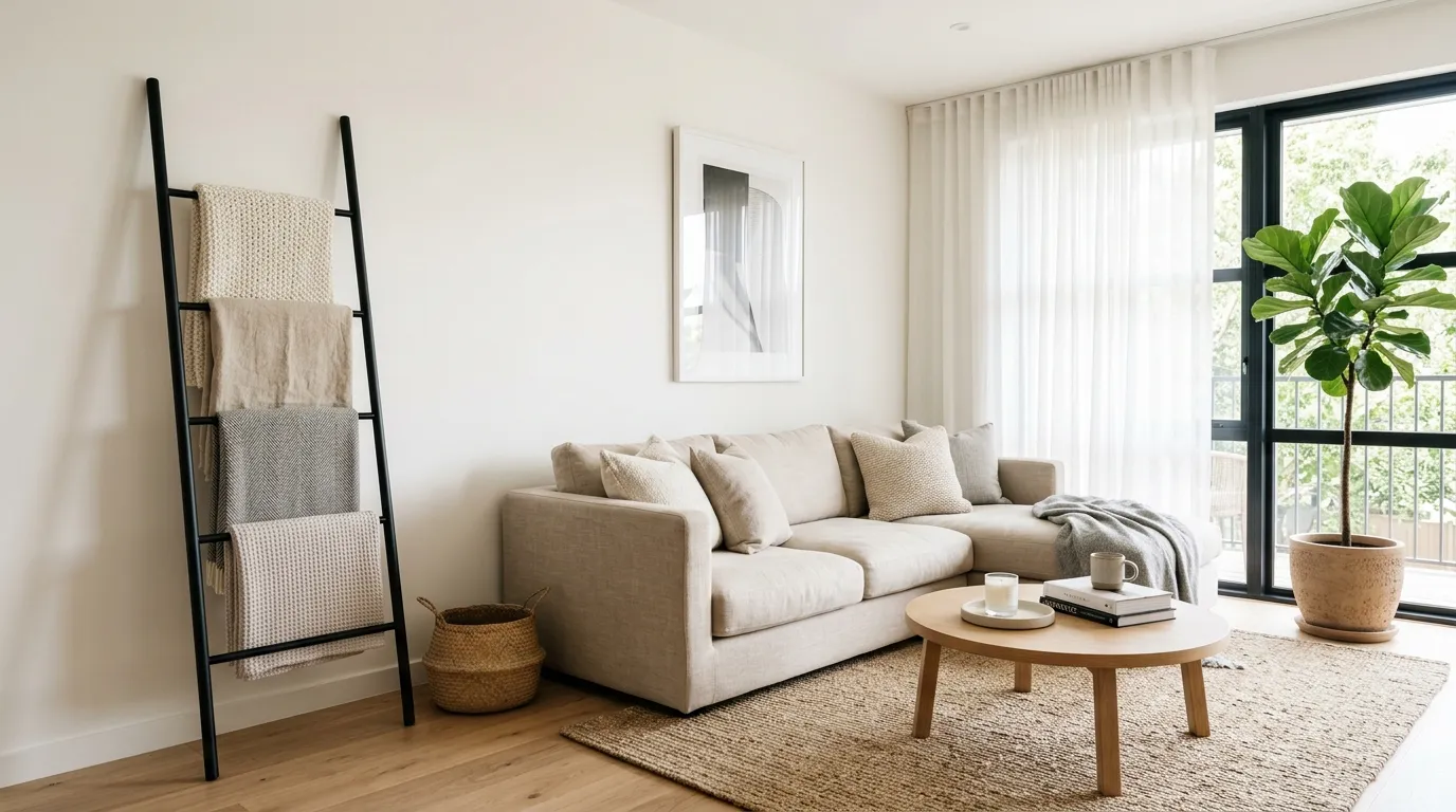 vertical wall decor ideas Tall Leaning Ladder