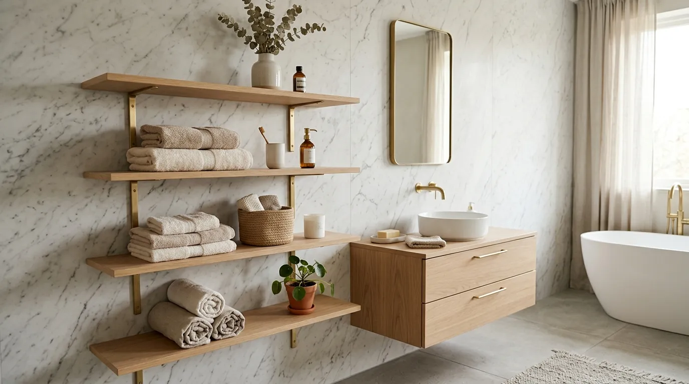 vintage bathroom ideas Freestanding Shelves