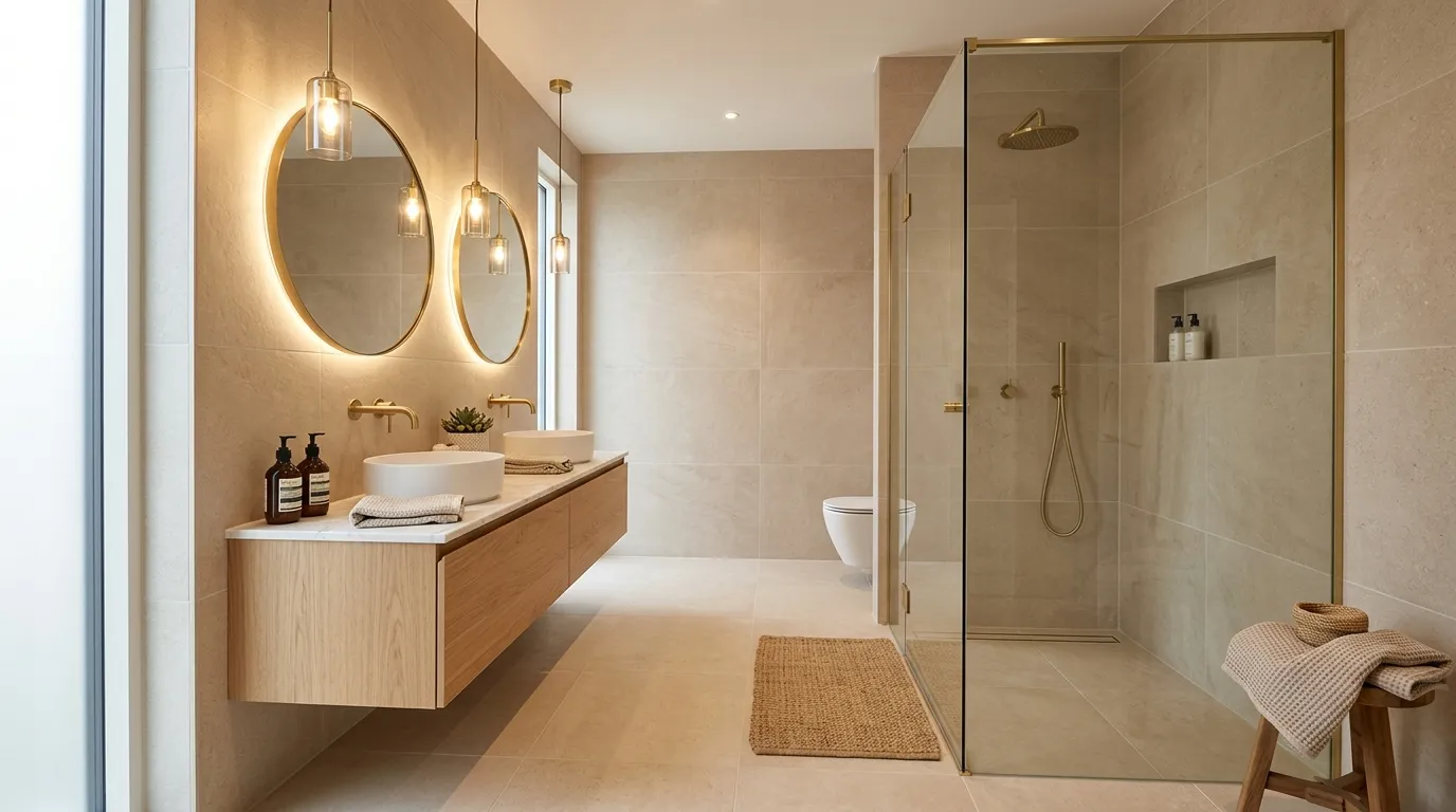 vintage bathroom ideas Neutral Tiles