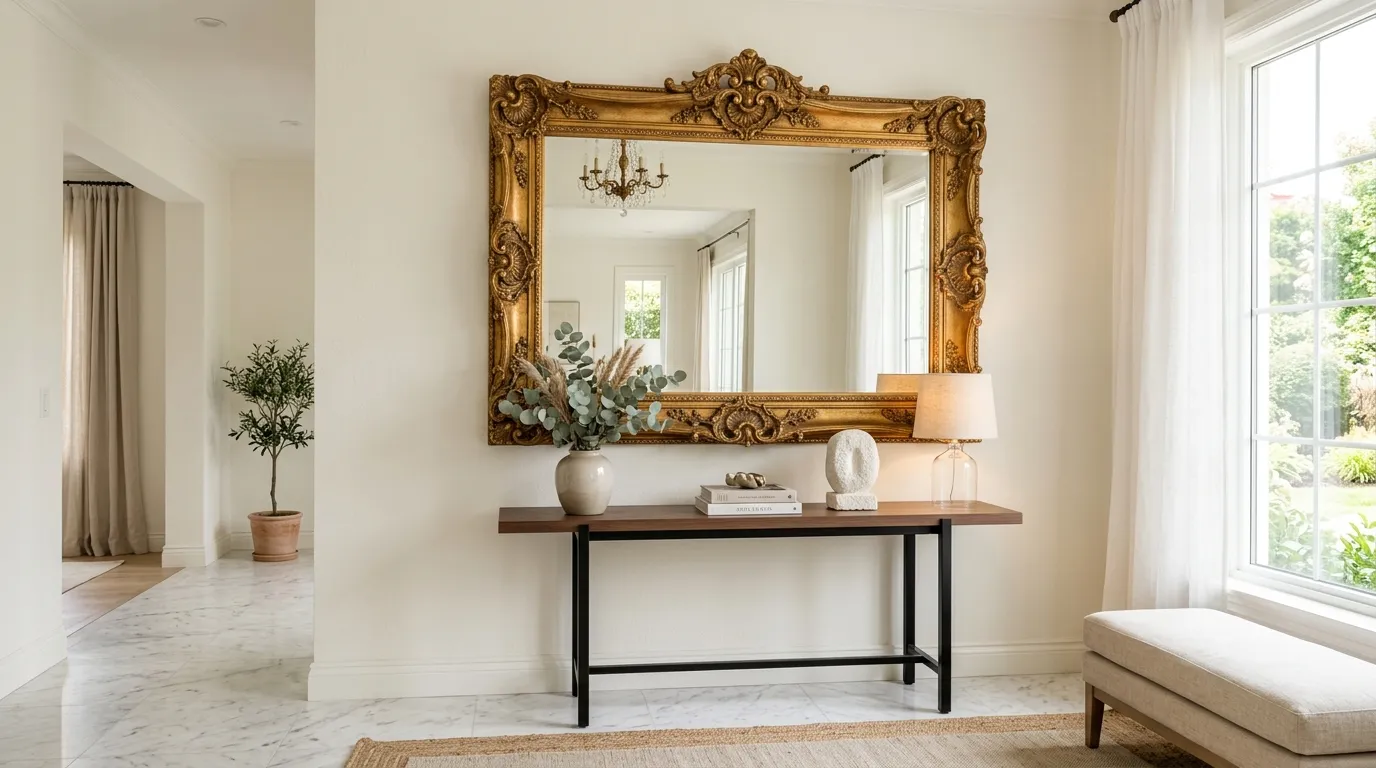 vintage home decor ideas Ornate Gold Mirror