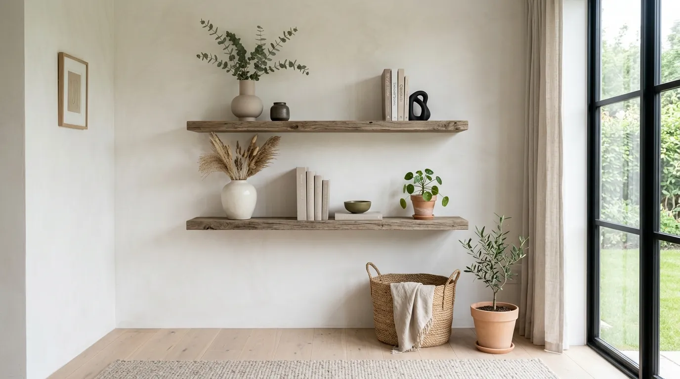 vintage home decor ideas Weathered Wooden Shelves