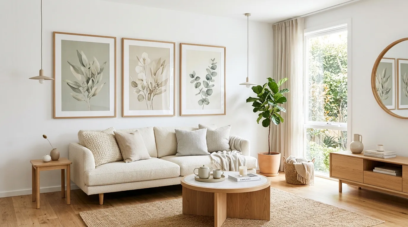 vintage living room decor ideas Floral Accent Prints