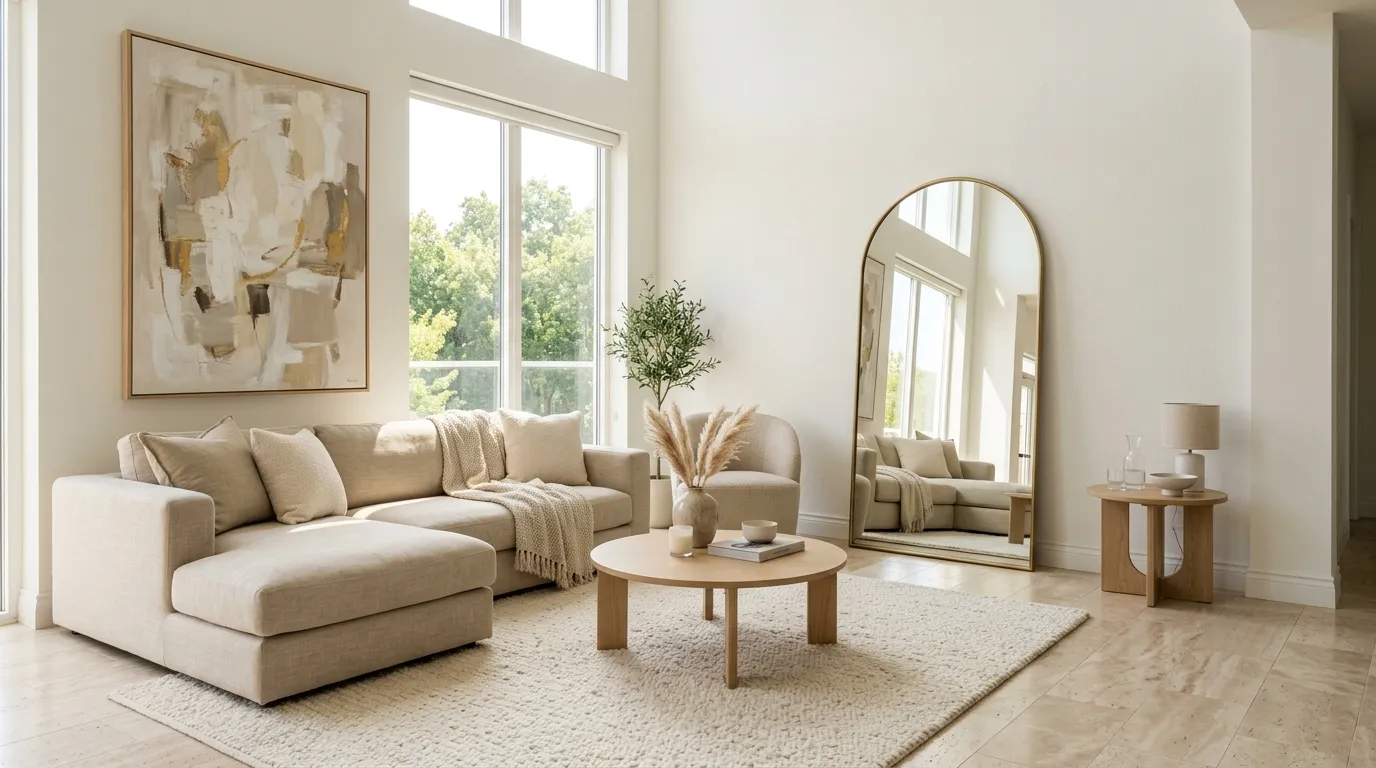 vintage living room decor ideas Ornate Floor Mirror