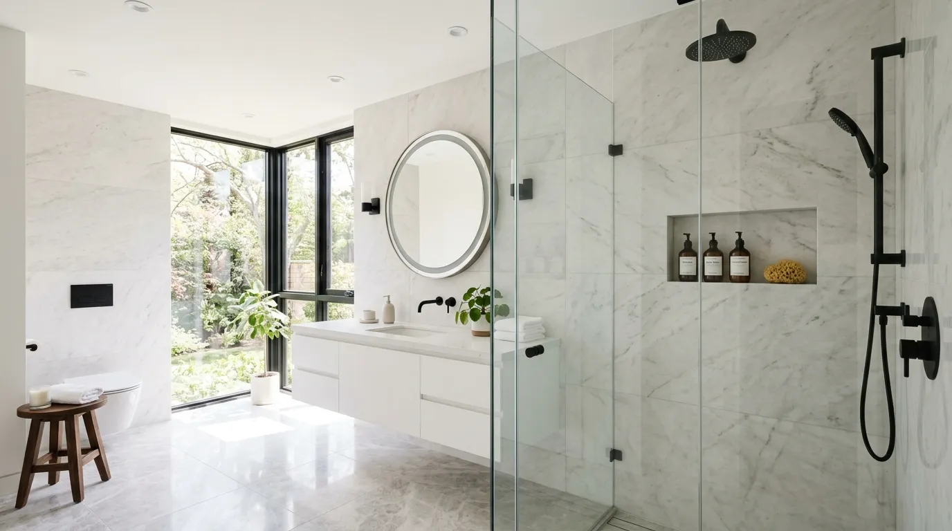 walk in shower ideas Frameless Glass Panels