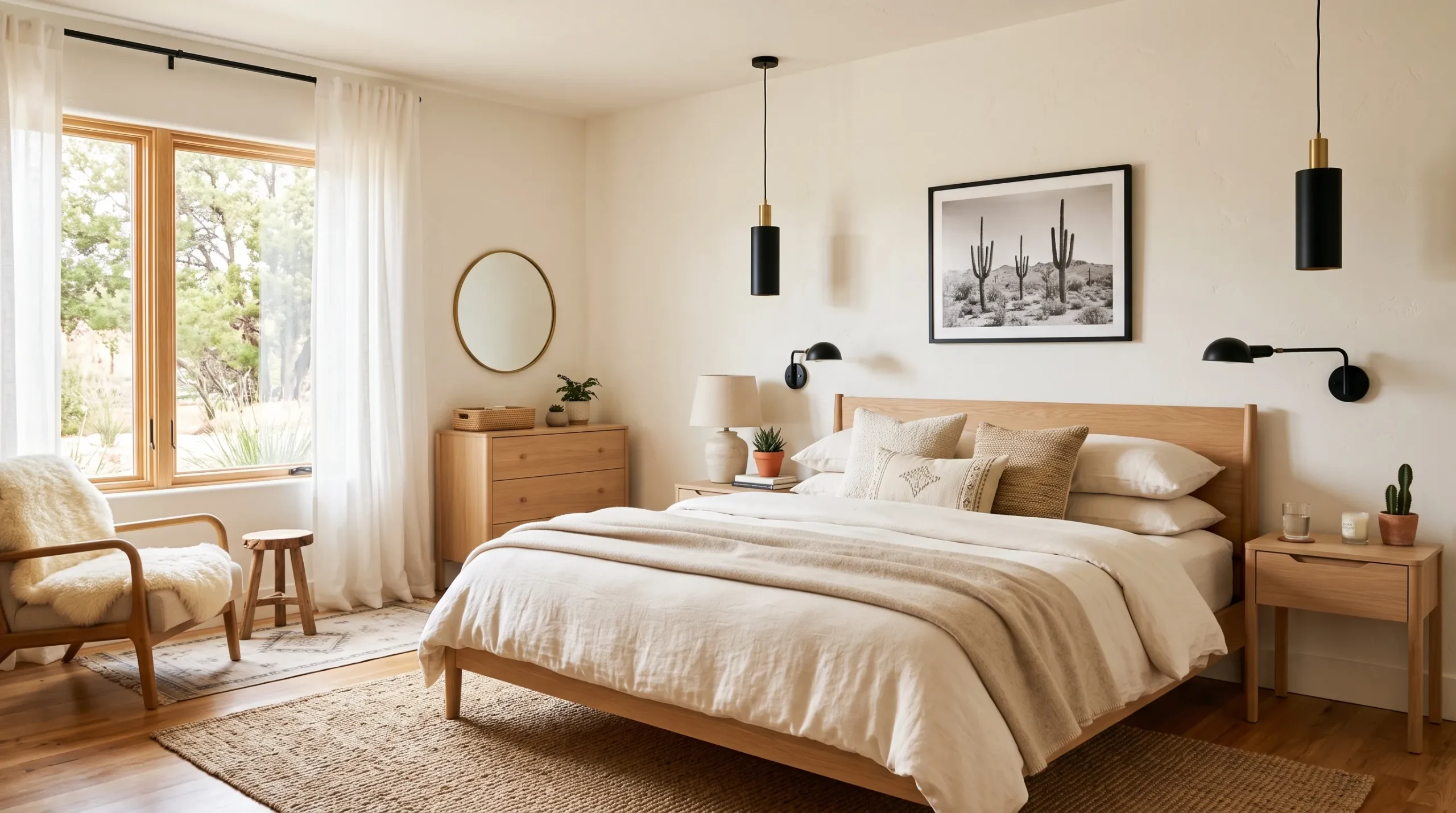 matte black bedroom lighting accents