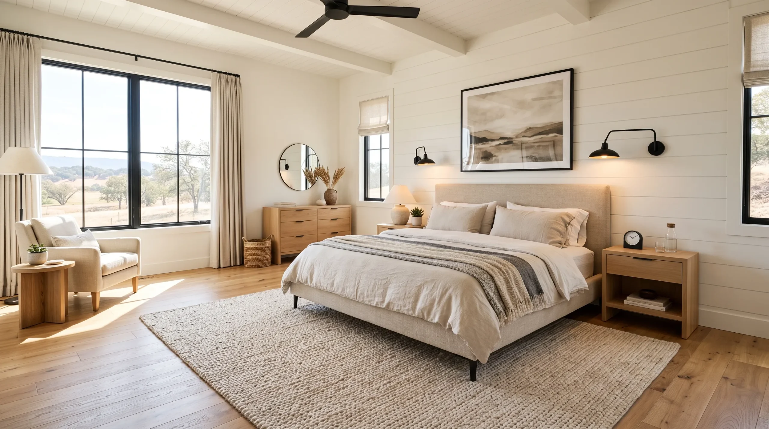 woven neutral bedroom area rug