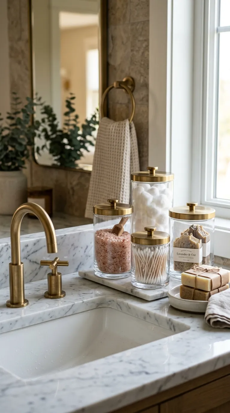 bathroom storage ideas on a budget Decorative Glass Canisters