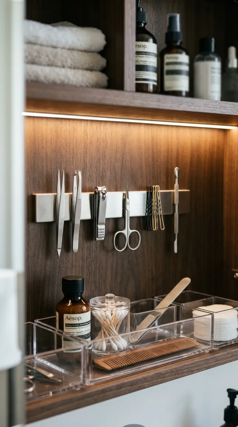 bathroom storage ideas on a budget Magnetic Beauty Strip