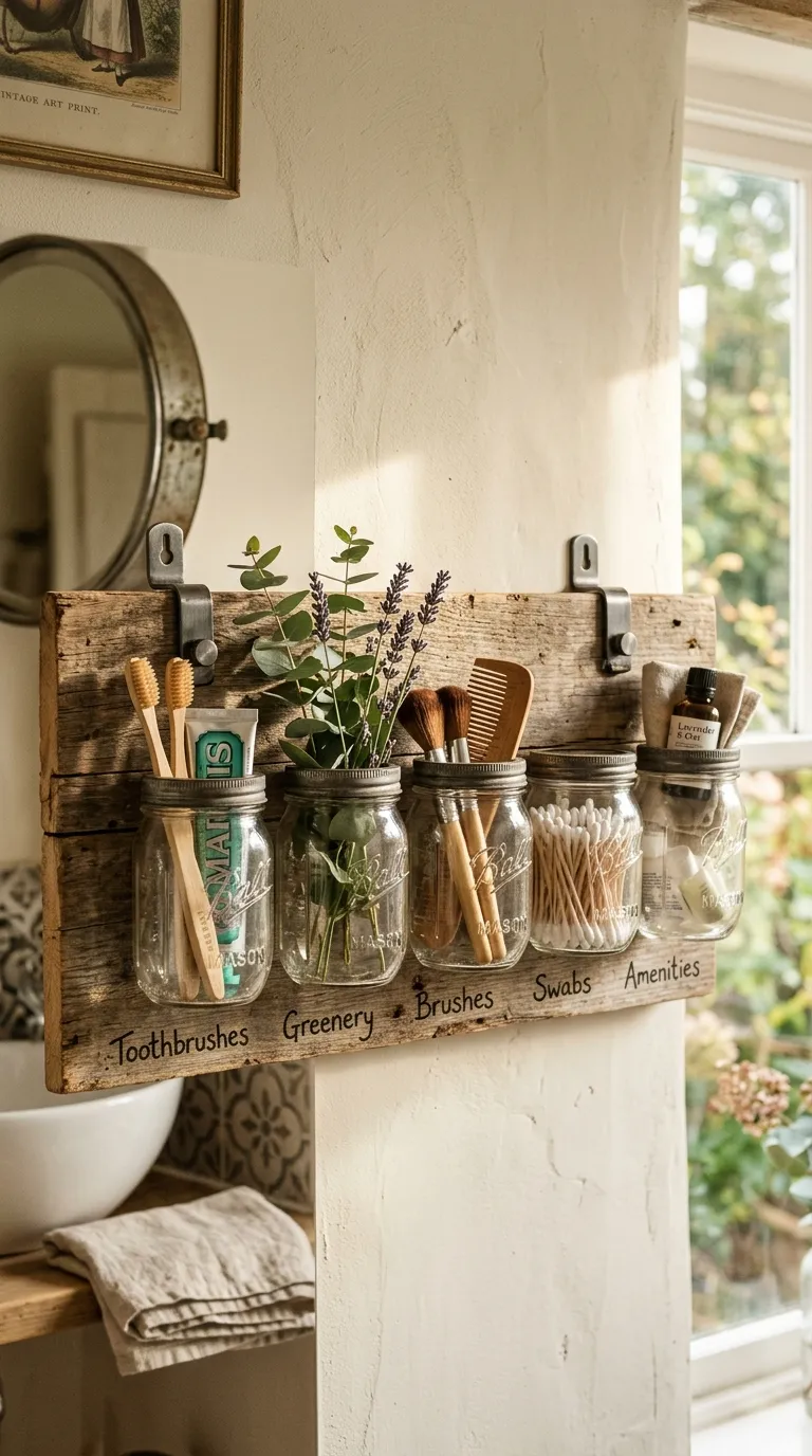 bathroom storage ideas on a budget Mason Jar Organizers